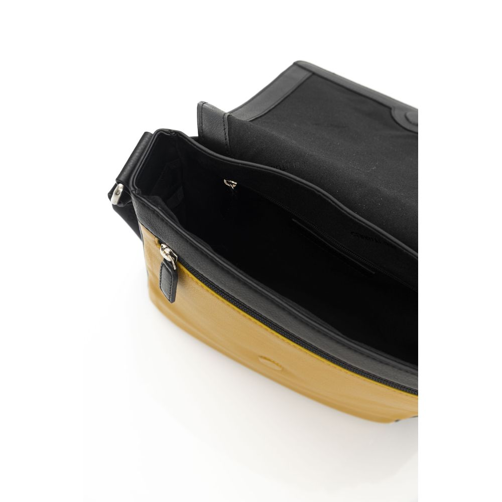 Cerruti 1881 Elegant Yellow Leather Crossbody Bag