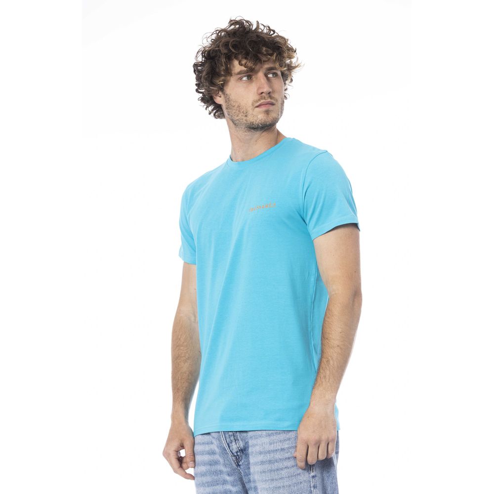 Trussardi Beachwear Light Blue Cotton T-Shirt