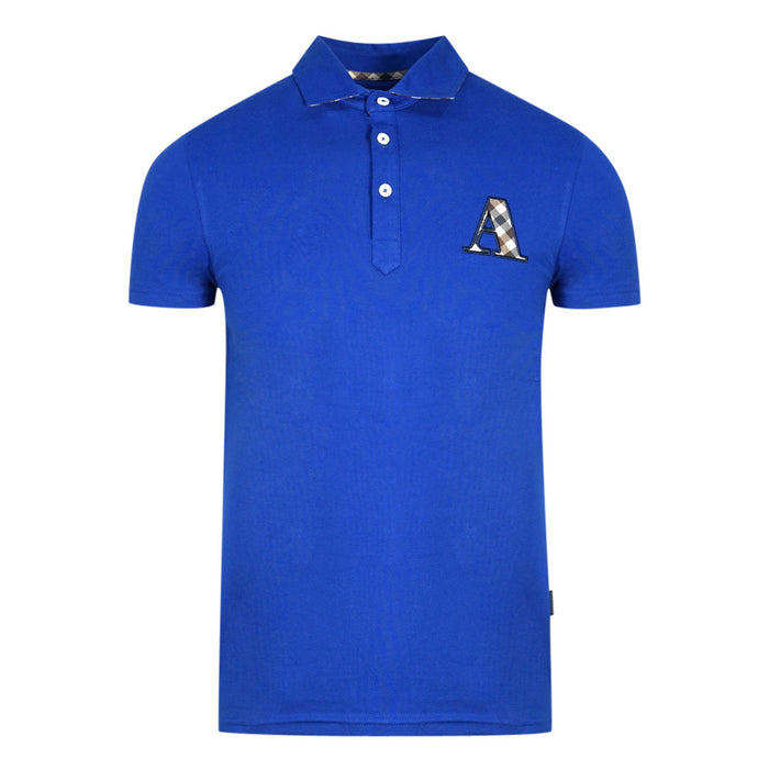 Aquascutum Mens Qmp020 81 Polo Shirt Blue