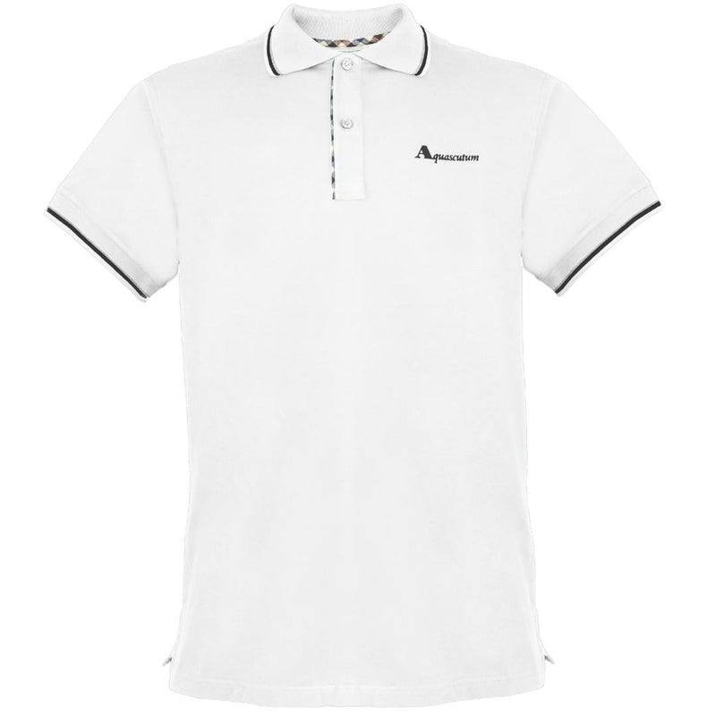Aquascutum Mens Polo Shirt Qmp028 01 White