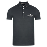 Aquascutum Mens Qmp041 99 Polo Shirt Black