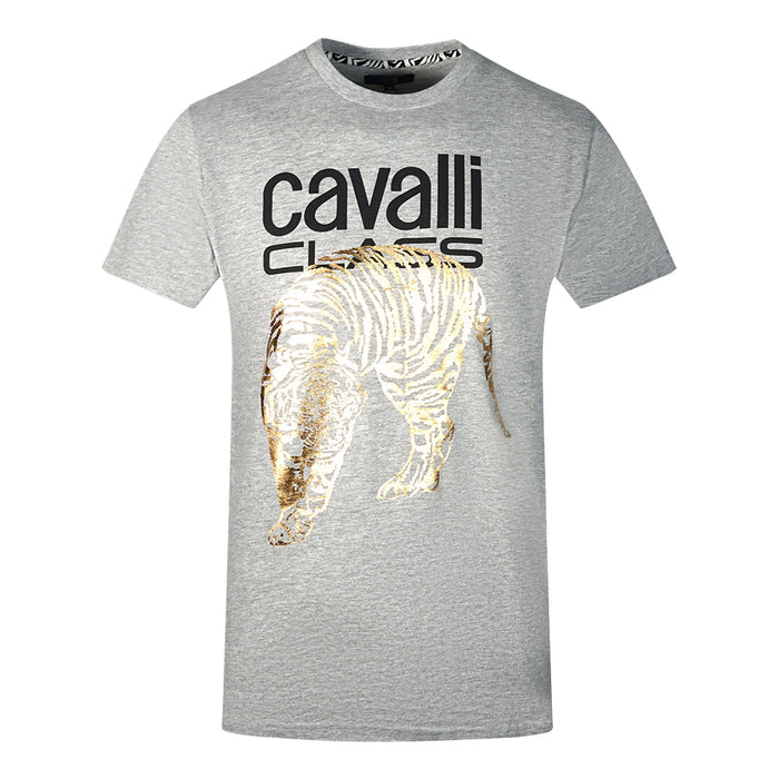 Cavalli Class Mens Qxt61I Jd060 04965 T Shirt Grey