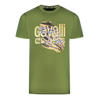 Cavalli Class Mens Qxt61P Jd060 04050 T Shirt Green