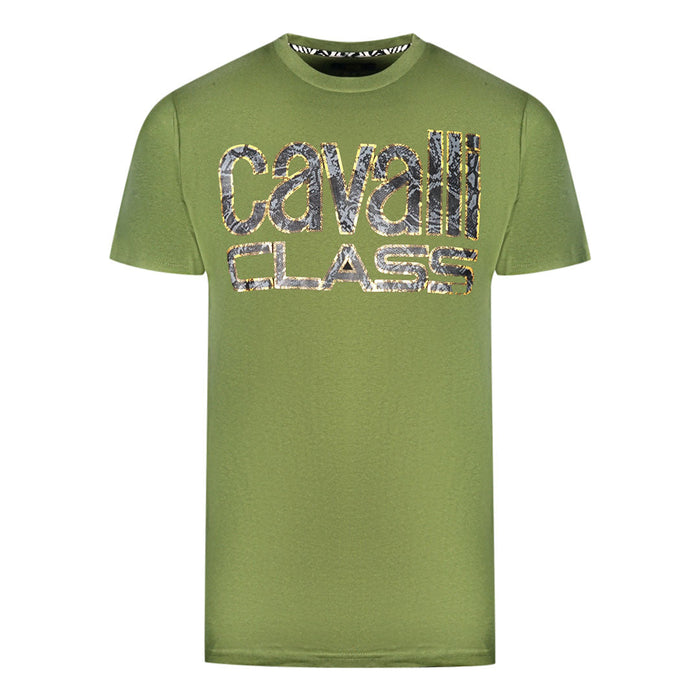 Cavalli Class Mens Qxt61Q Jd060 04050 T Shirt Green