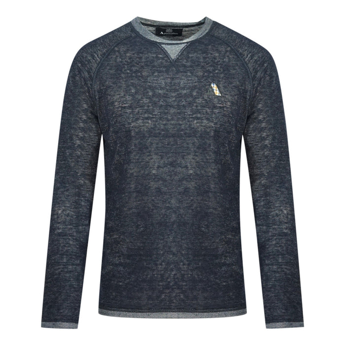 Aquascutum Mens Rnep027 80 Sweater Navy Blue