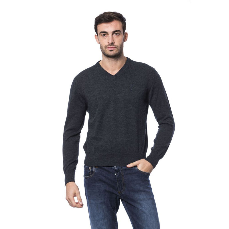 Billionaire Italian Couture Embroidered Merino Wool Crew Neck Sweater