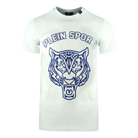 Plein Sport Stencil Tiger Logo White T-Shirt - Nova Clothing