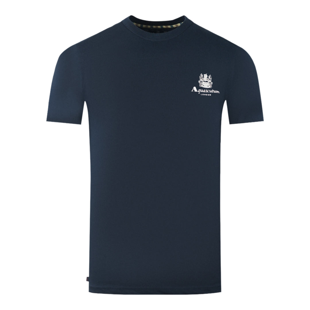 Aquascutum Mens Ts004 11 T Shirt Navy Blue