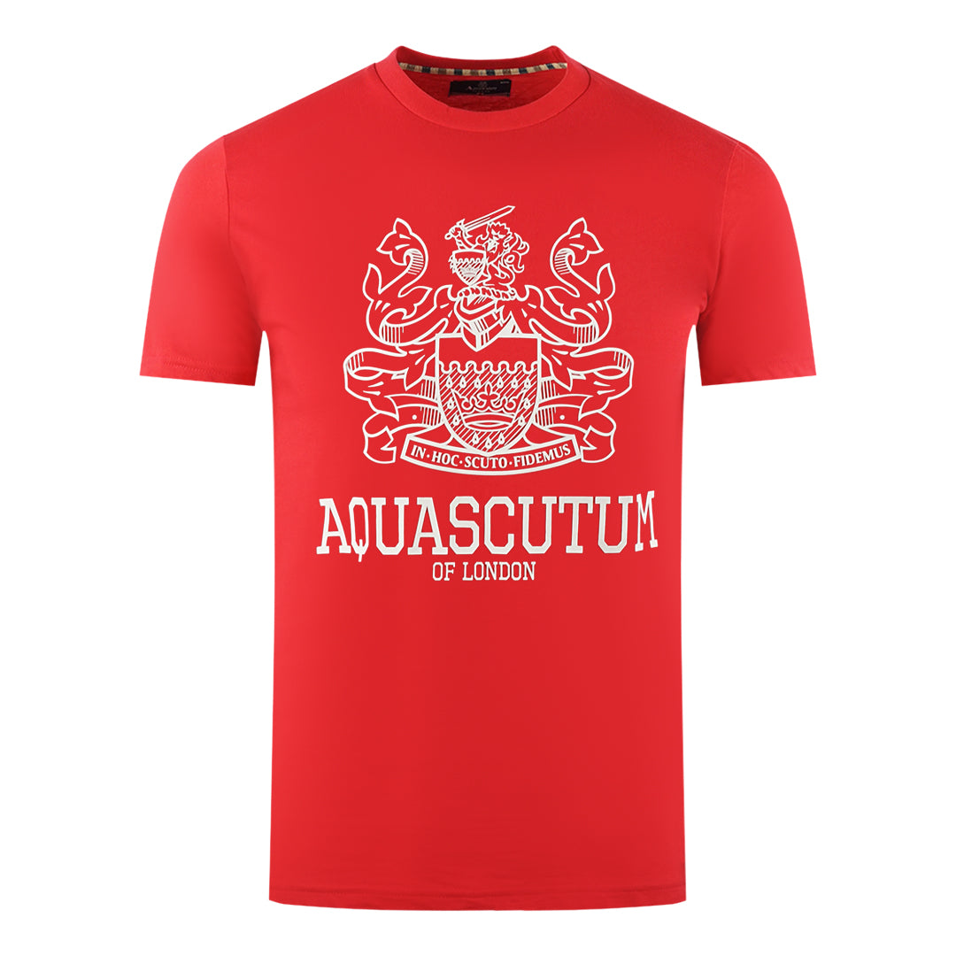 Aquascutum Mens Ts006 13 T Shirt Red